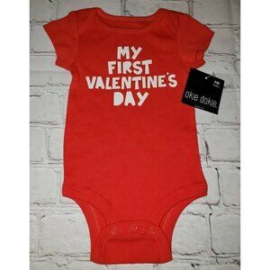 Nwt OKIE DOKIE BABY MY FIRST VALENTINE'S DAY ONE PIECE SIZE NEWBORN